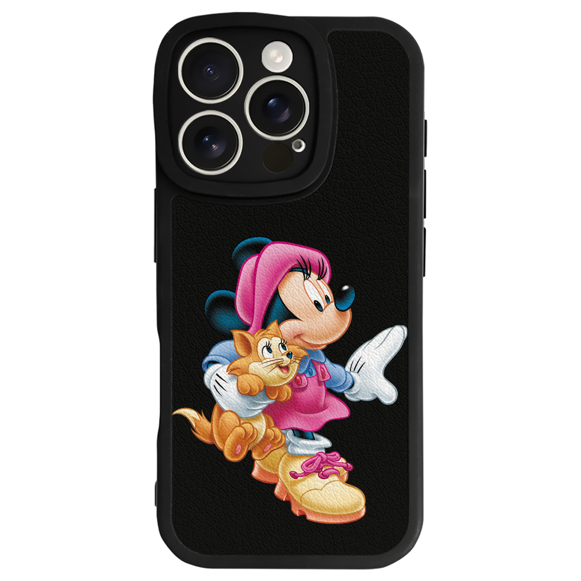 （画像用） ミッキーマウス Mickey Mouse 【iPhone 16シリーズ対応】シリコンスマホケース（レザー調） 材質：シリコン